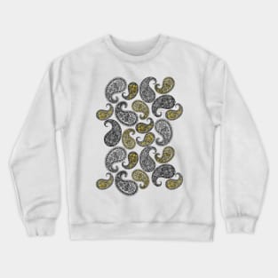 Paisleys pattern - Grey and Yellow Crewneck Sweatshirt